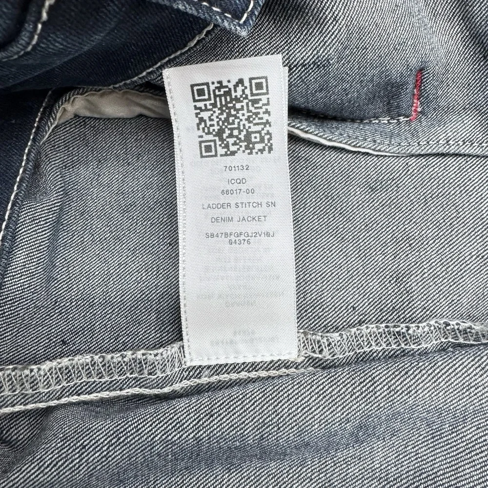 True Religion Ladder Stitch SN Denim Jacket Large, Dark Hawks Eye Wash,MSRP $184